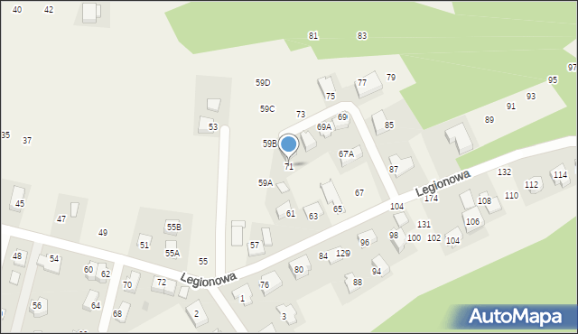 Michałowice, Legionowa, 71, mapa Michałowice