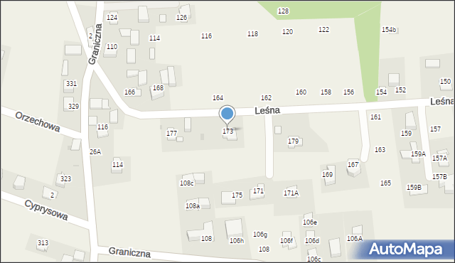 Michałowice, Leśna, 173, mapa Michałowice