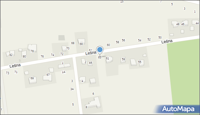 Michałowice, Leśna, 63, mapa Michałowice
