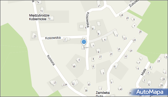 Międzybrodzie Bialskie, Leszczynowa, 2, mapa Międzybrodzie Bialskie