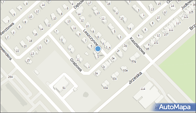 Międzyrzec Podlaski, Leszczynowa, 1, mapa Międzyrzec Podlaski