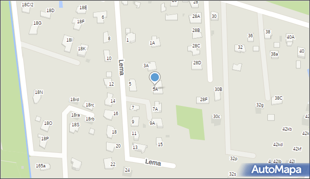 Mielec, Lema, 5A, mapa Mielca