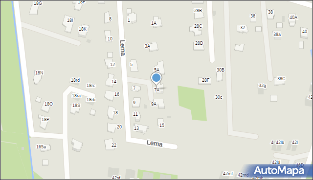 Mielec, Lema, 7A, mapa Mielca