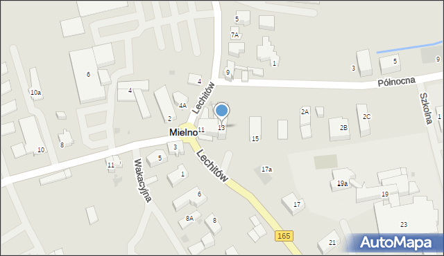 Mielno, Lechitów, 13, mapa Mielno
