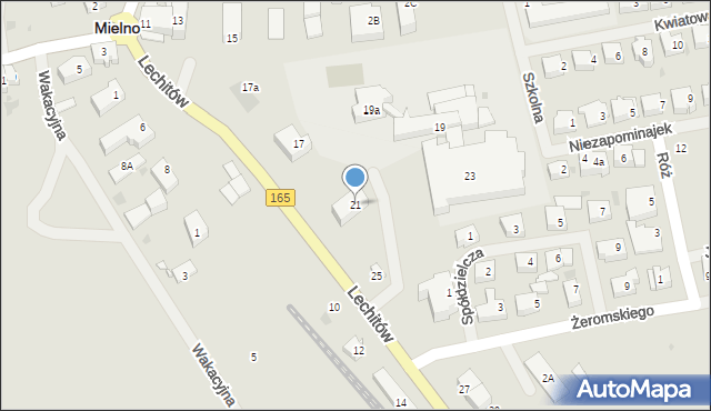 Mielno, Lechitów, 21, mapa Mielno