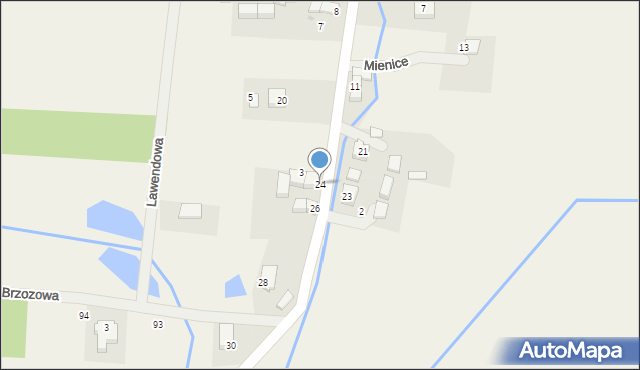 Mienice, Leśna, 24, mapa Mienice