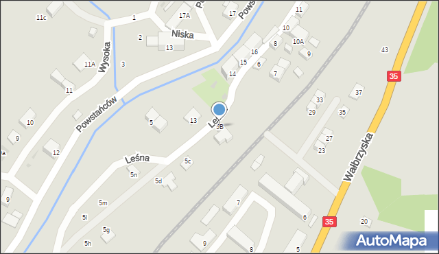 Mieroszów, Leśna, 5B, mapa Mieroszów