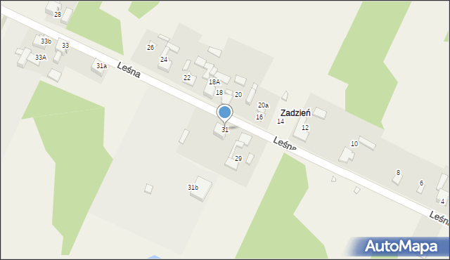 Mierzęcice, Leśna, 31, mapa Mierzęcice