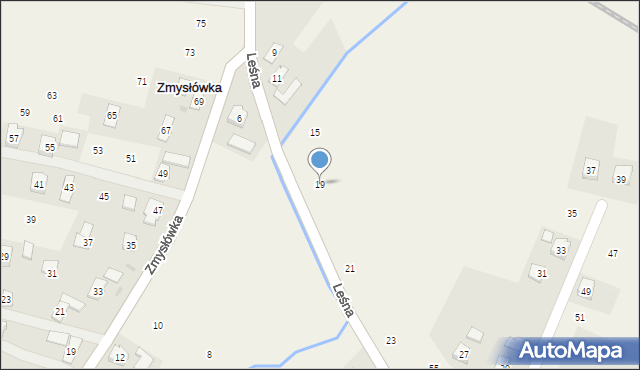 Milcza, Leśna, 19, mapa Milcza