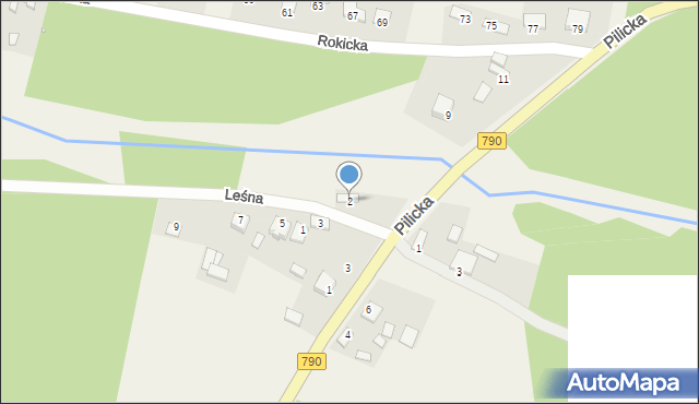 Mitręga, Leśna, 2, mapa Mitręga