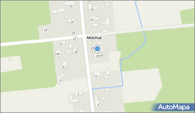 Mnichus, Leśna, 13, mapa Mnichus