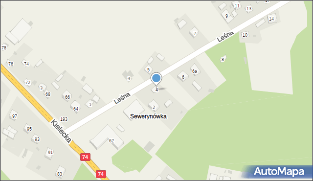 Mniów, Leśna, 4, mapa Mniów