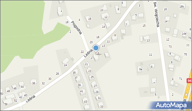 Modlnica, Leśna, 19, mapa Modlnica