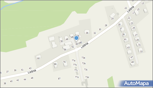 Modlnica, Leśna, 42, mapa Modlnica
