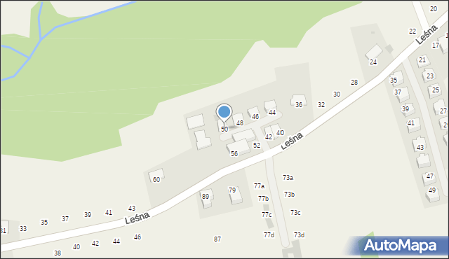 Modlnica, Leśna, 50, mapa Modlnica