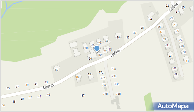 Modlnica, Leśna, 54, mapa Modlnica