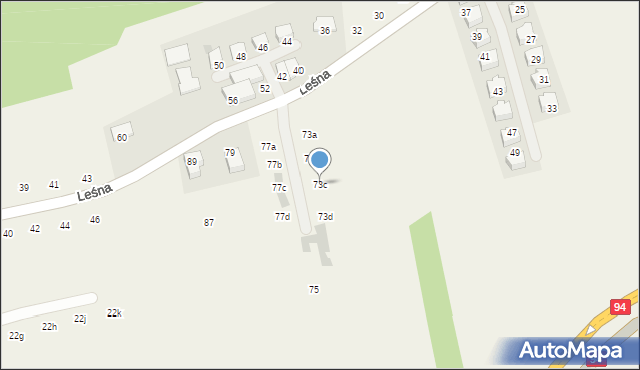 Modlnica, Leśna, 73c, mapa Modlnica