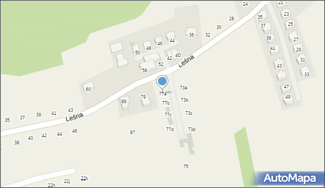 Modlnica, Leśna, 77a, mapa Modlnica