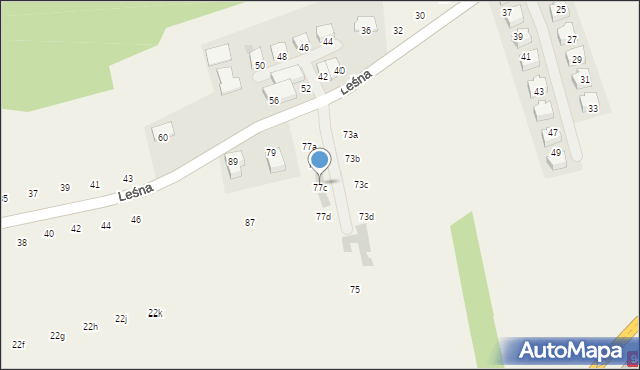 Modlnica, Leśna, 77c, mapa Modlnica