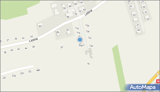Modlnica, Leśna, 77d, mapa Modlnica