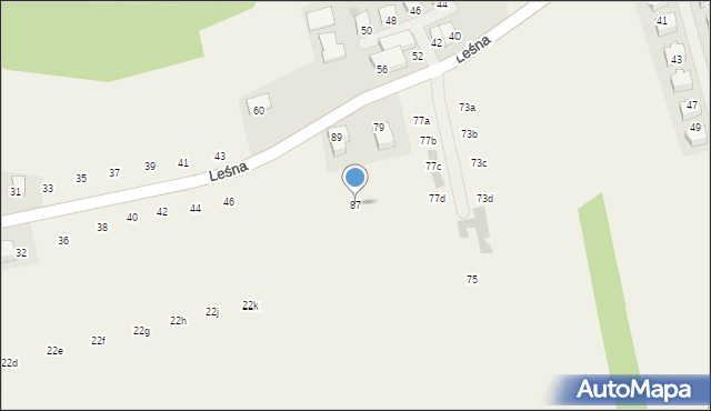 Modlnica, Leśna, 87, mapa Modlnica