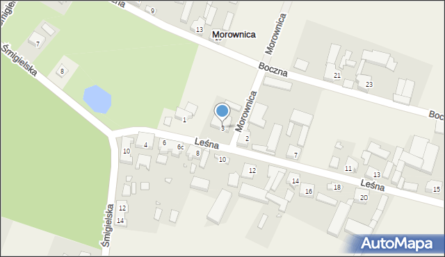 Morownica, Leśna, 3, mapa Morownica