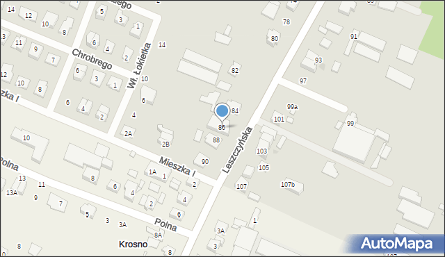 Mosina, Leszczyńska, 86, mapa Mosina