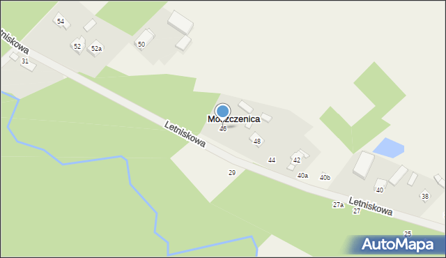 Moszczenica, Letniskowa, 46, mapa Moszczenica