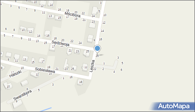 Mrowino, Leszka, 20, mapa Mrowino