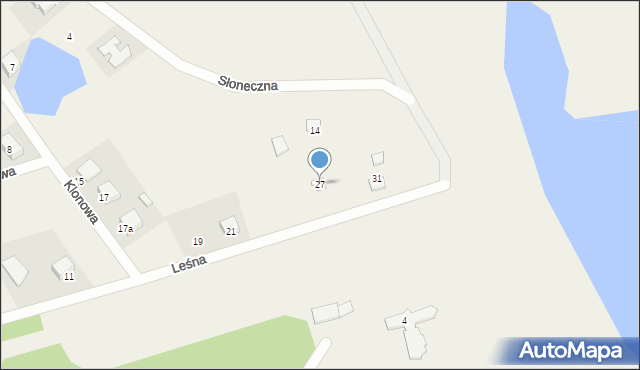 Mrozy Wielkie, Leśna, 27, mapa Mrozy Wielkie