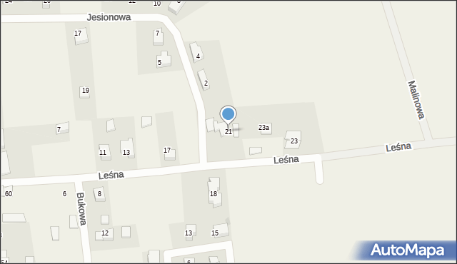 Mrzezino, Leśna, 21, mapa Mrzezino