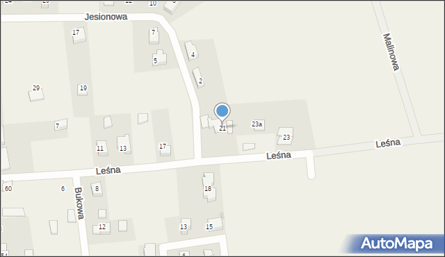 Mrzezino, Leśna, 21, mapa Mrzezino