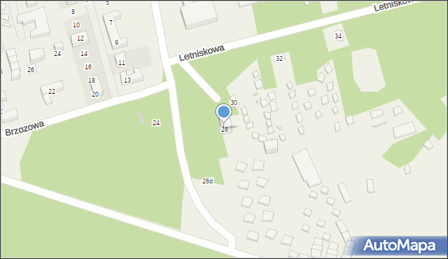 Mrzeżyno, Letniskowa, 28, mapa Mrzeżyno