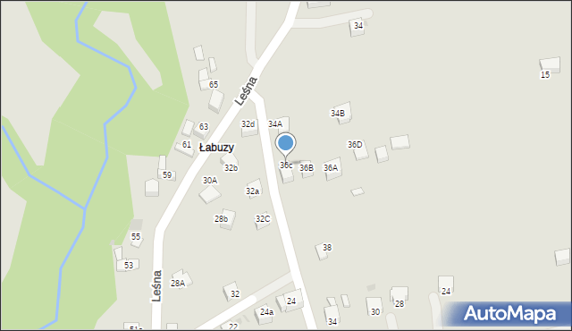 Mszana Dolna, Leśna, 36c, mapa Mszana Dolna