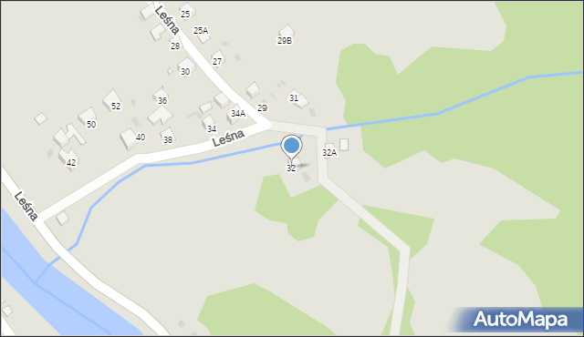 Muszyna, Leśna, 32, mapa Muszyna