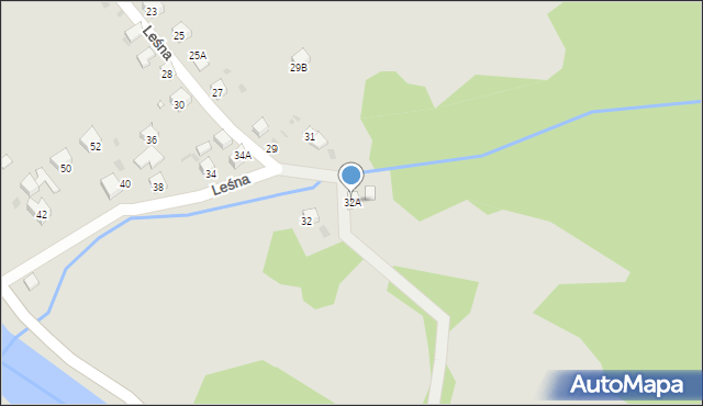 Muszyna, Leśna, 32A, mapa Muszyna