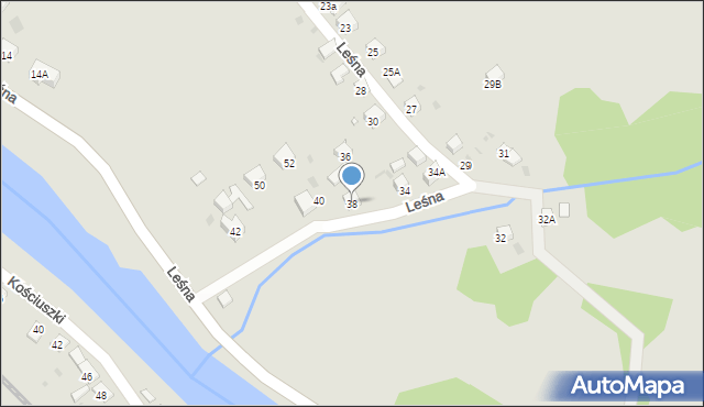 Muszyna, Leśna, 38, mapa Muszyna