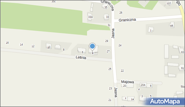 Myszczyn, Letnia, 4, mapa Myszczyn