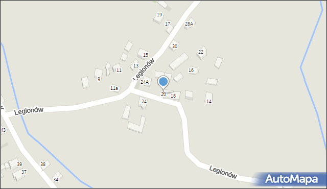 Myszków, Legionów, 20, mapa Myszków