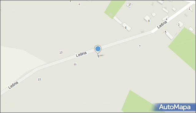 Myszyniec, Leśna, 9, mapa Myszyniec