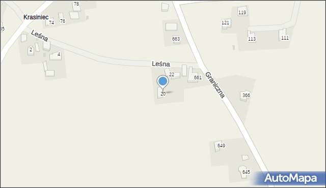 Narama, Leśna, 20, mapa Narama