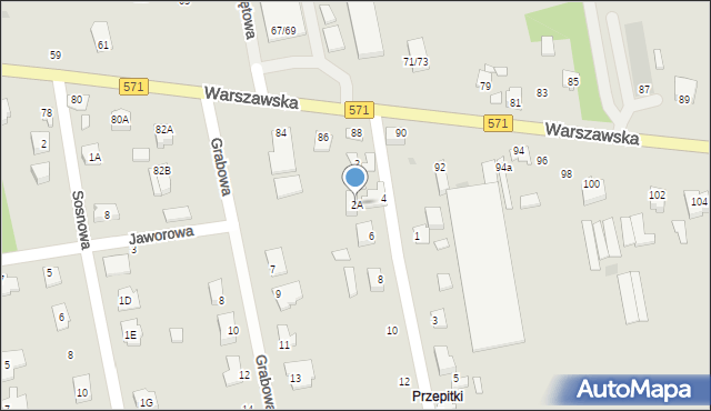 Nasielsk, Leśna, 2A, mapa Nasielsk