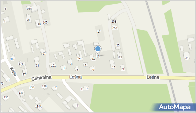 Niemce, Leśna, 13, mapa Niemce