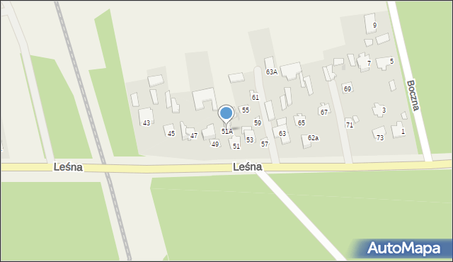 Niemce, Leśna, 51A, mapa Niemce