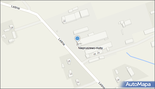 Niepruszewo, Leśna, 20, mapa Niepruszewo