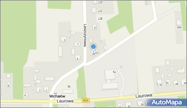 Nierada, Leszczynowa, 10, mapa Nierada