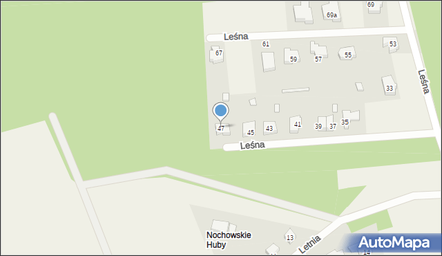 Nochowo, Leśna, 47, mapa Nochowo