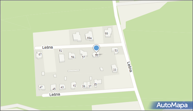 Nochowo, Leśna, 55, mapa Nochowo