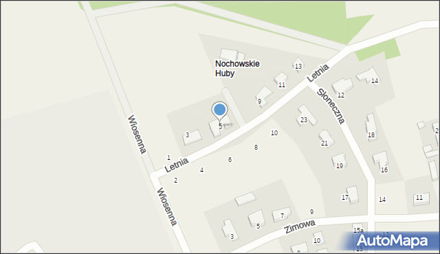 Nochowo, Letnia, 5, mapa Nochowo
