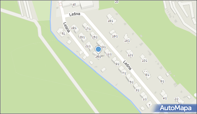 Nowa Dęba, Leśna, 25/1, mapa Nowa Dęba